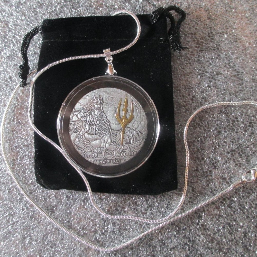 Hobo Coin Poseidon God of the Sea Necklace